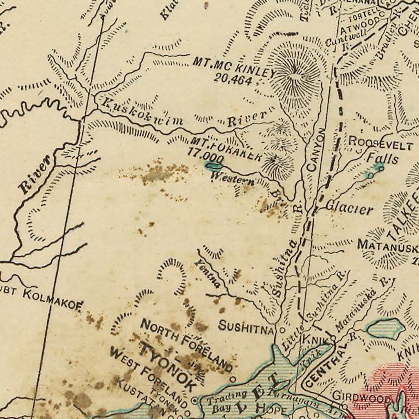 Vintage Map of Alaska, 1909 - Portrait