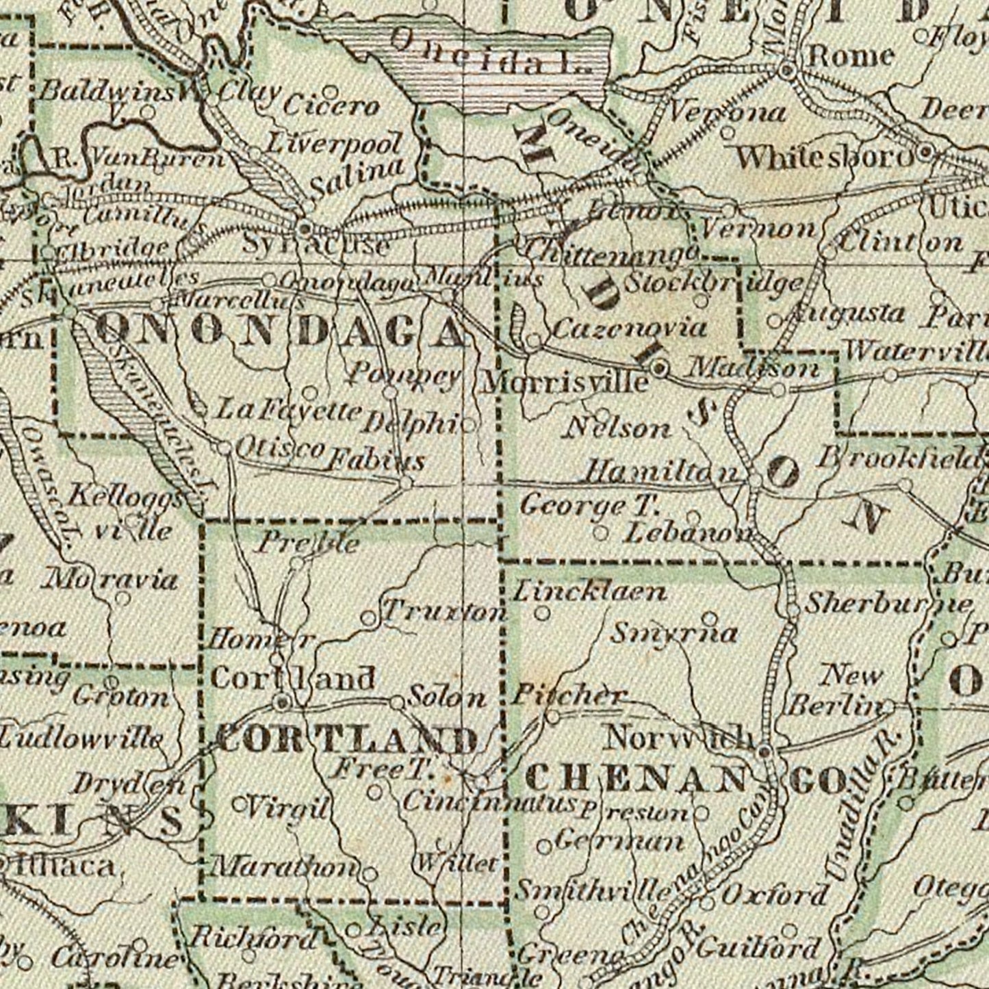 Vintage Map of New York City, New York, 1842