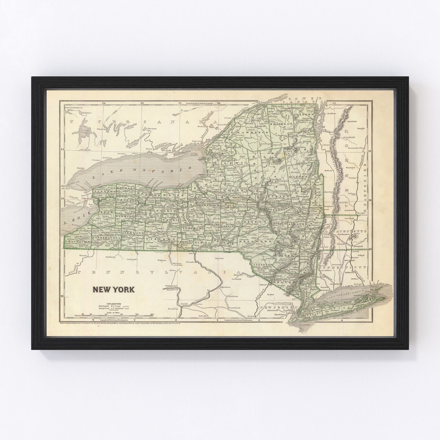 Vintage map of New York, 1842