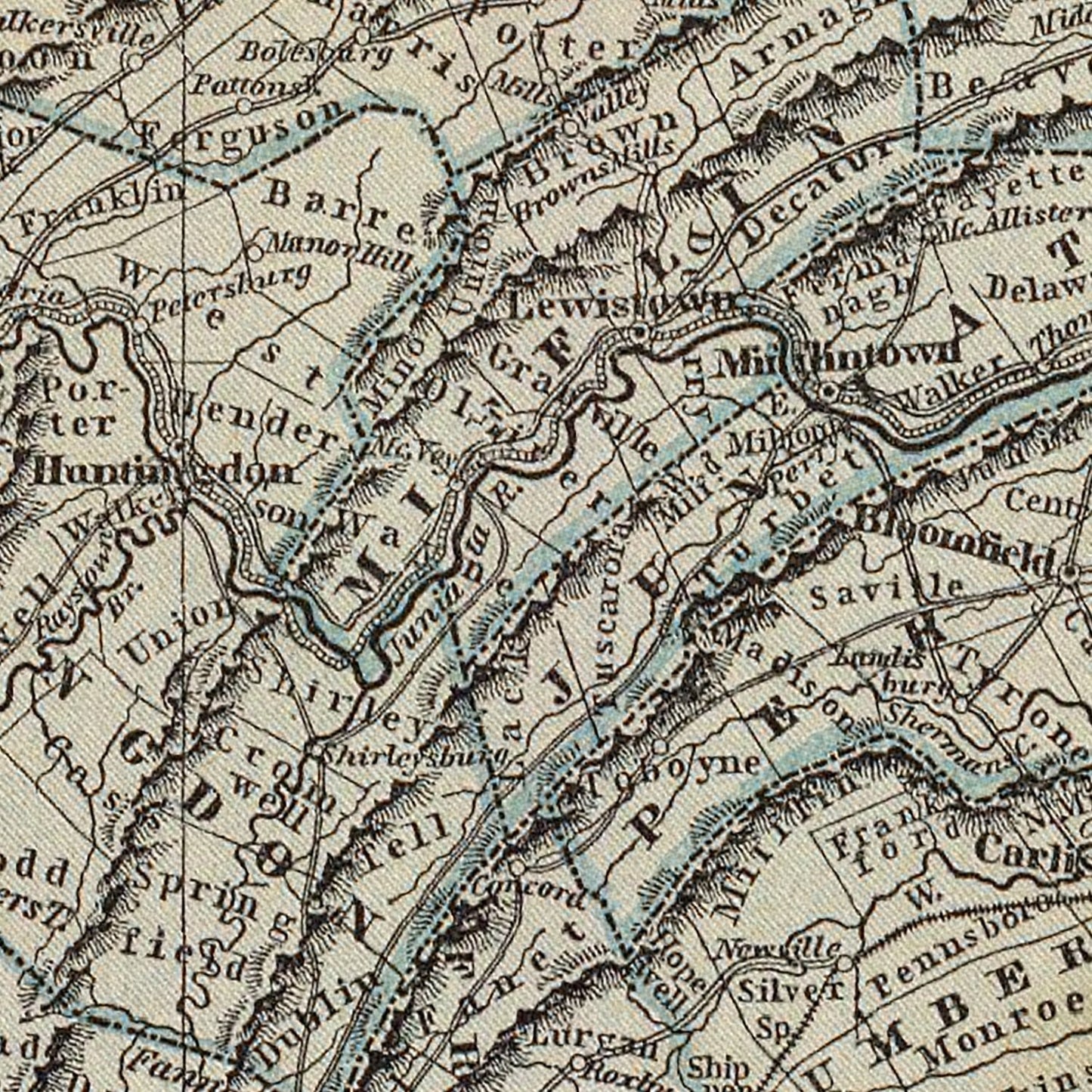 Vintage Map of Pennsylvania, 1842