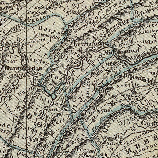 Vintage Map of Pennsylvania, 1842