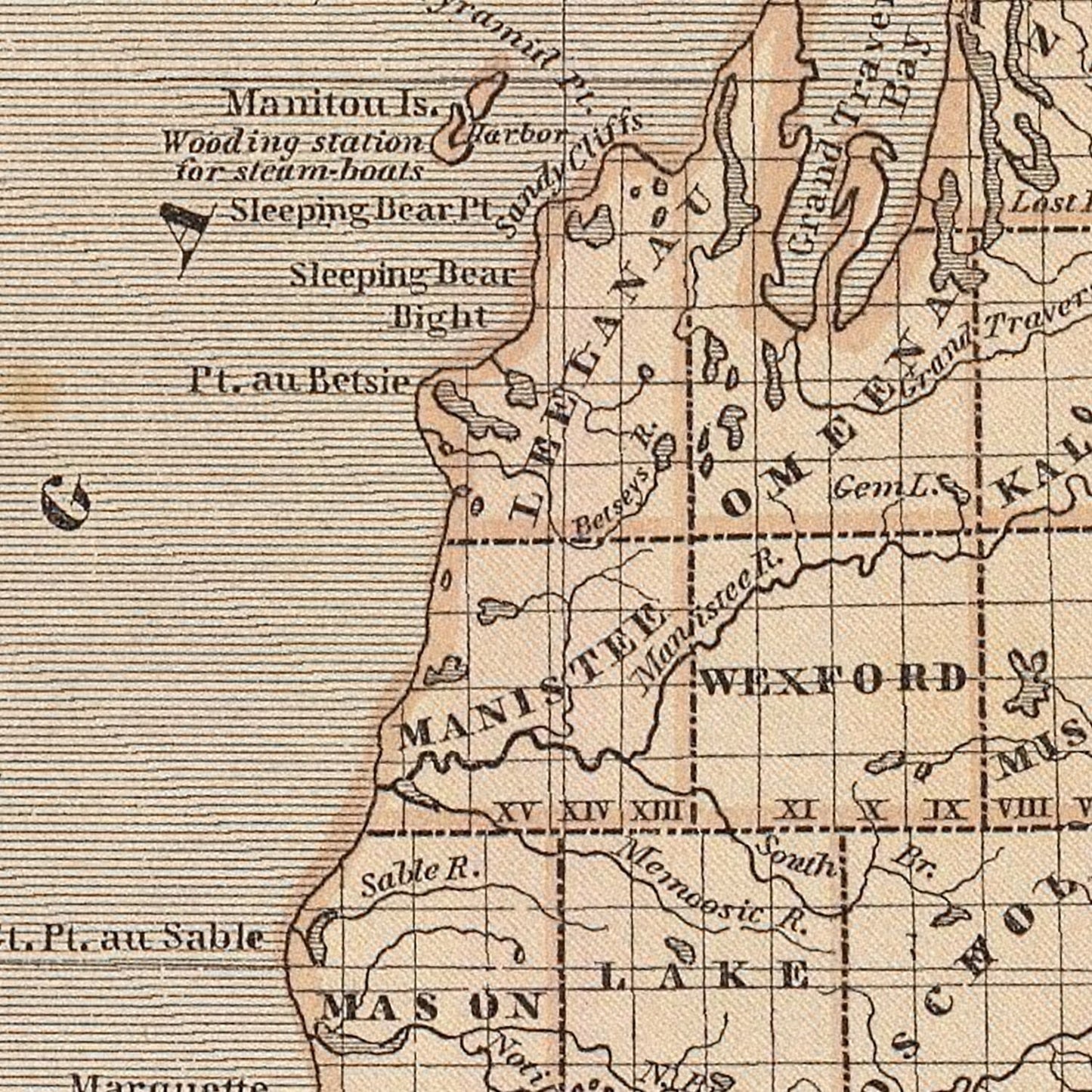 Vintage Map of Michigan, 1842