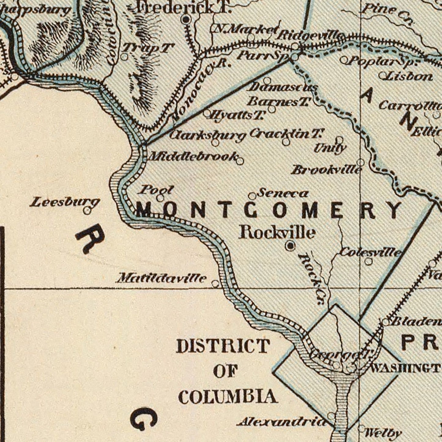 Vintage Map of Maryland & Delaware, 1842