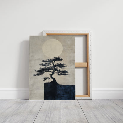 Zen Bonsai Tree Minimalist Japanese Wall Art