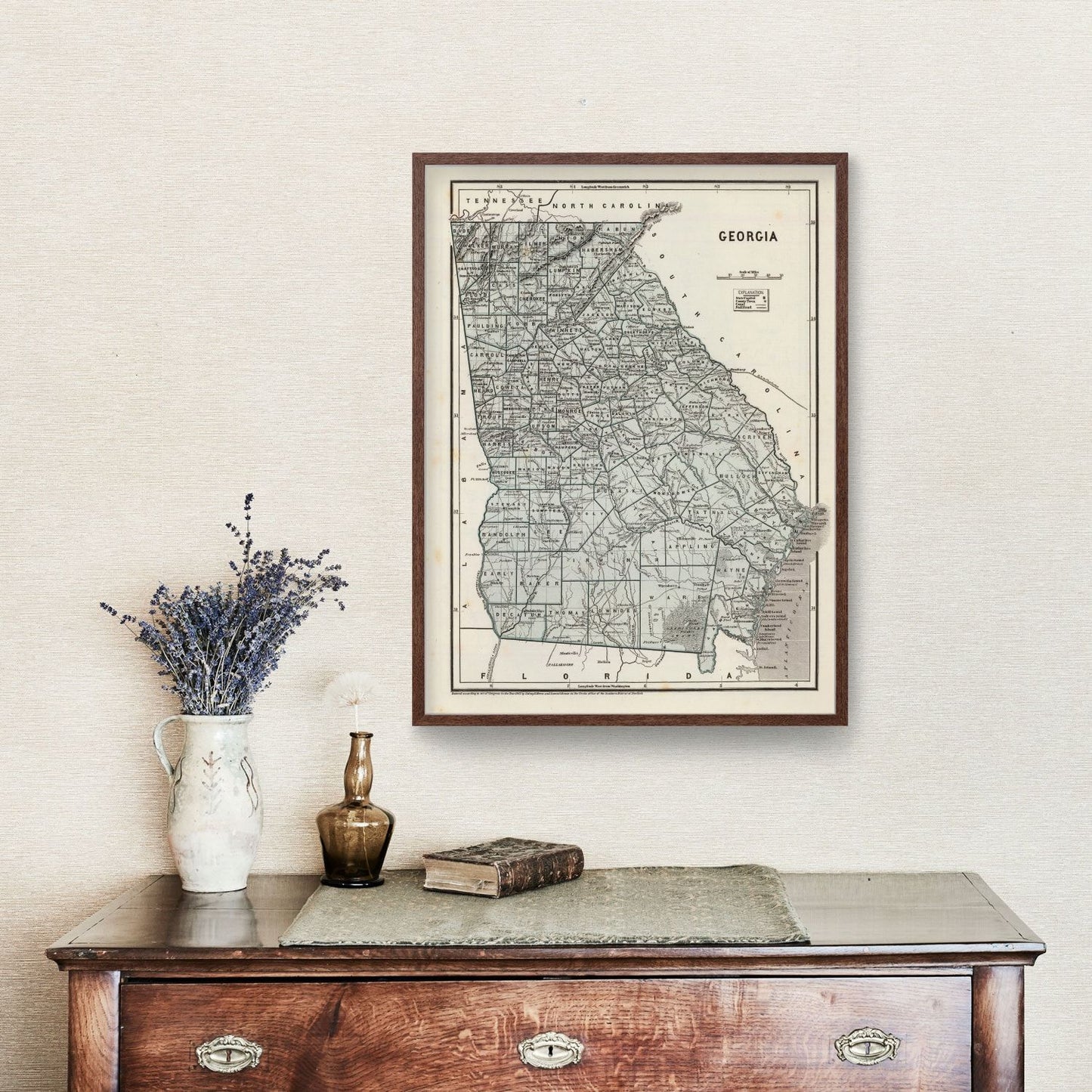 Vintage Map of Georgia, 1842