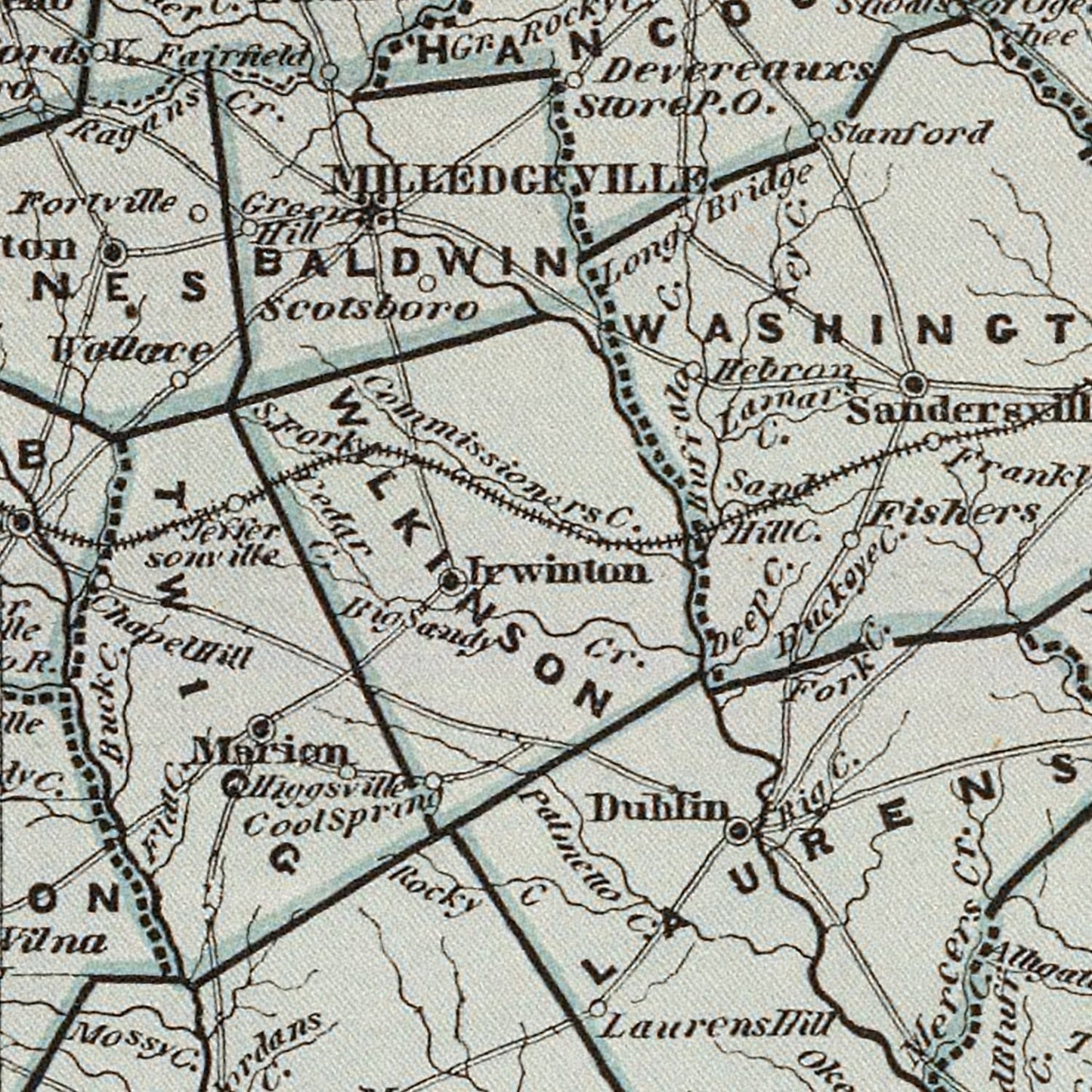 Vintage Map of Georgia, 1842