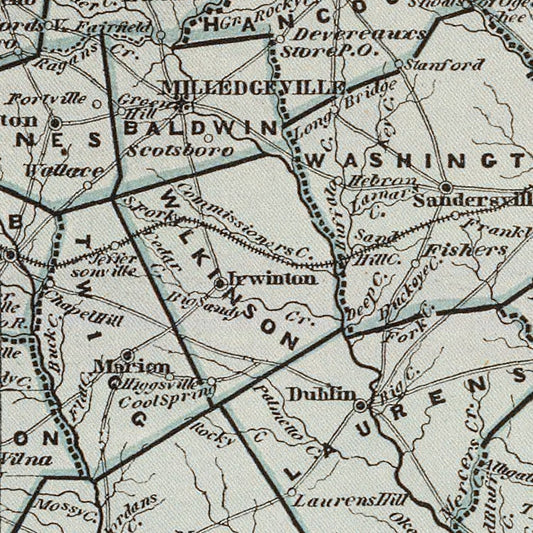Vintage Map of Georgia, 1842