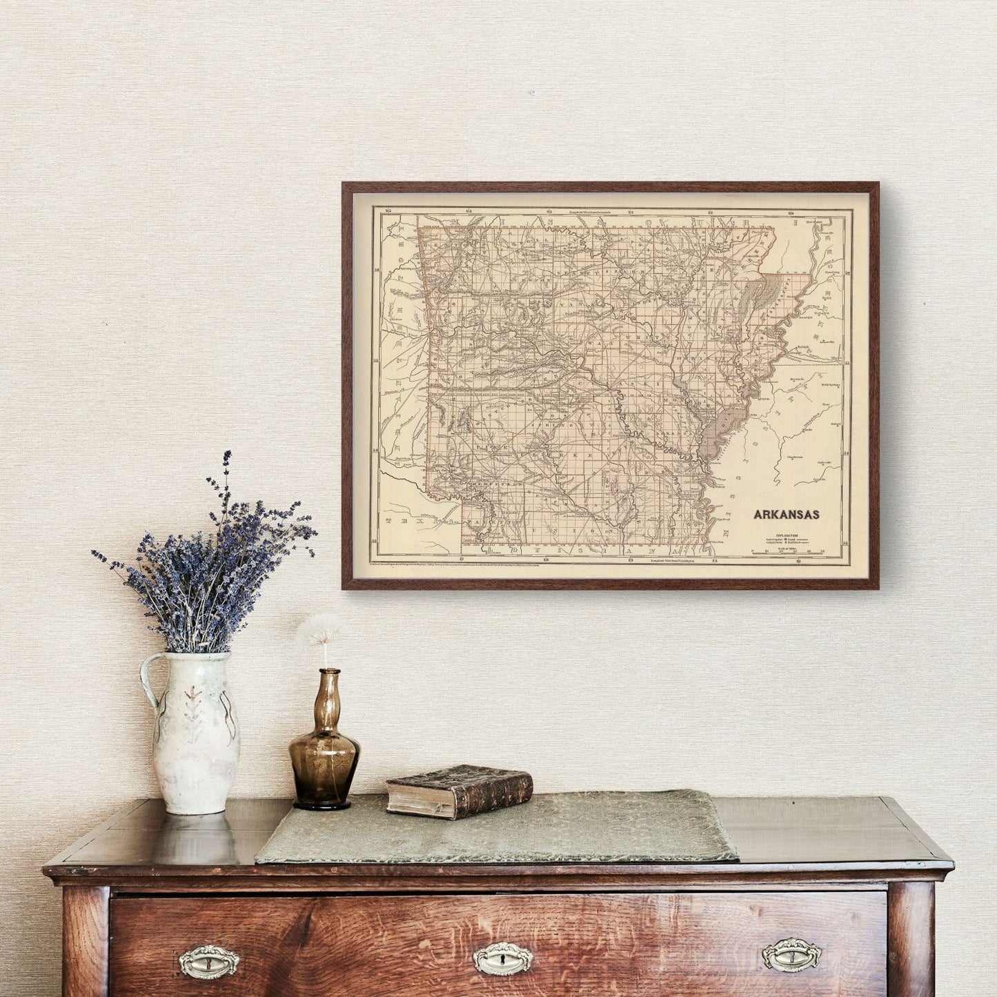 Vintage Map of Arkansas, 1842