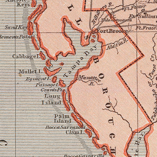 Vintage Map of Florida 1842