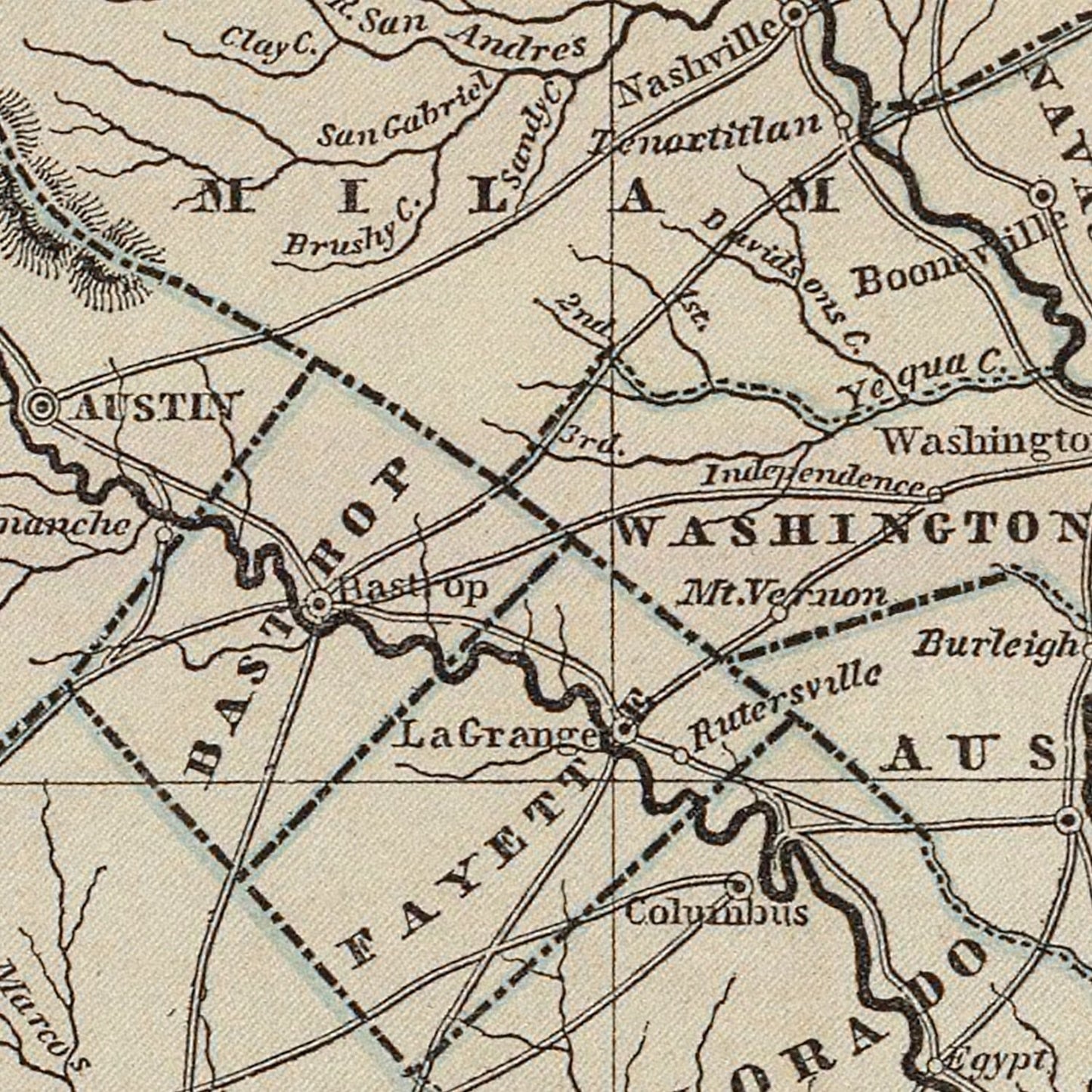 Vintage Map of Texas, 1842