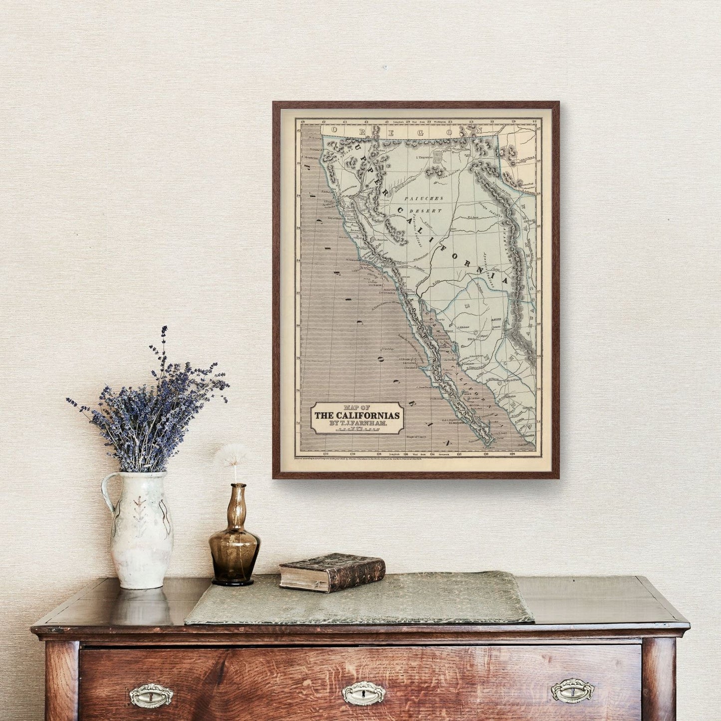 Vintage Map of California, 1842 | Wall Art