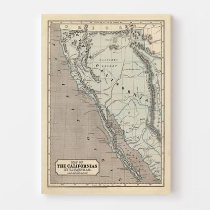 Vintage Map of California, 1842 | Wall Art