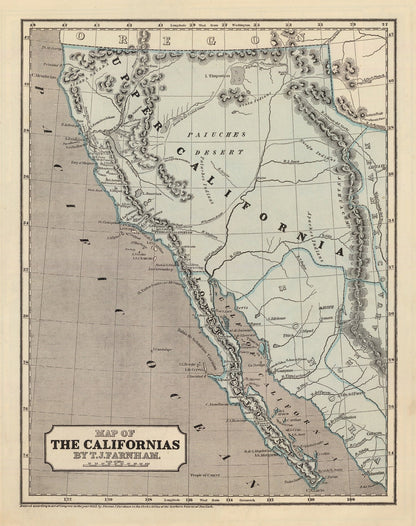 Vintage Map of California, 1842 | Wall Art