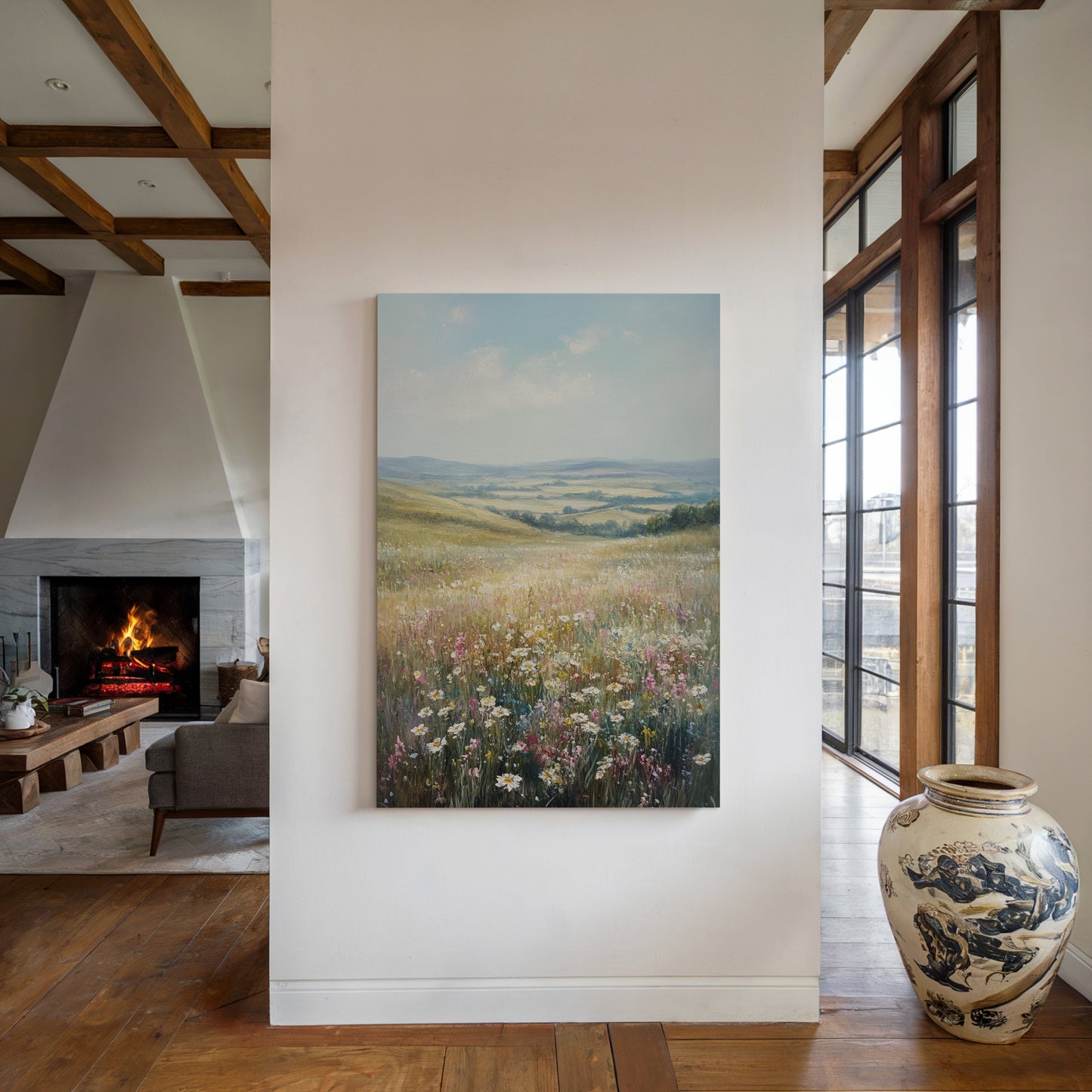 Wildflower Meadow Summer Countryside Landscape Print