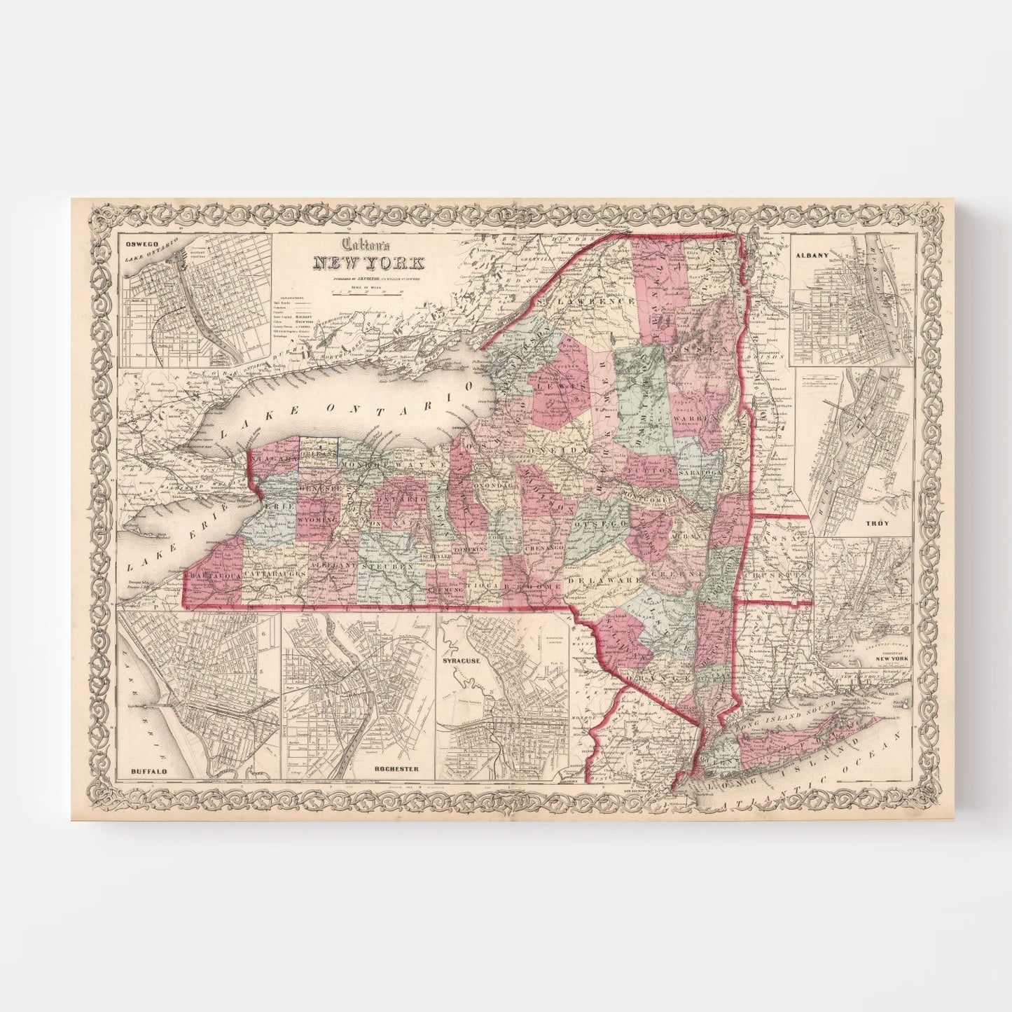 Vintage Map of New York, 1861