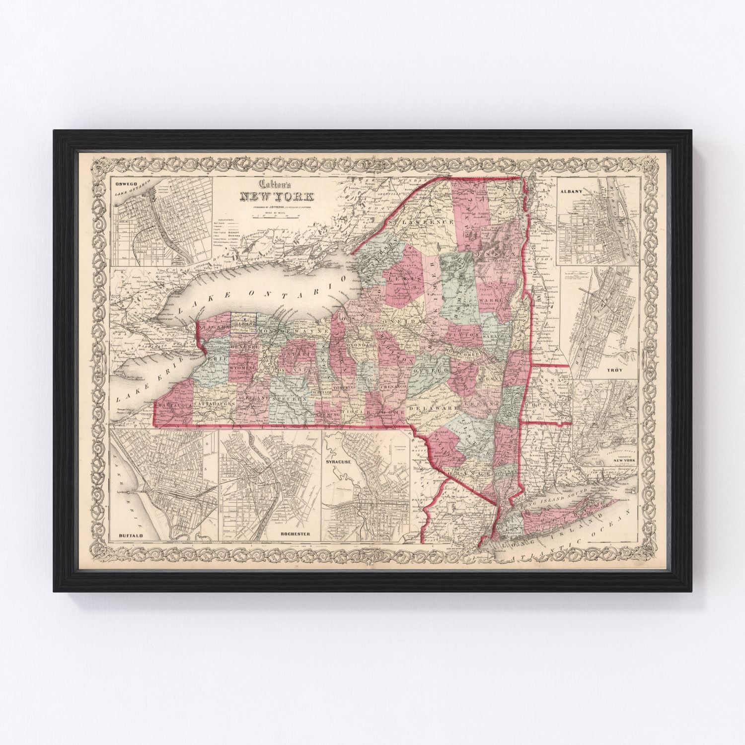 Vintage map of New York, 1861