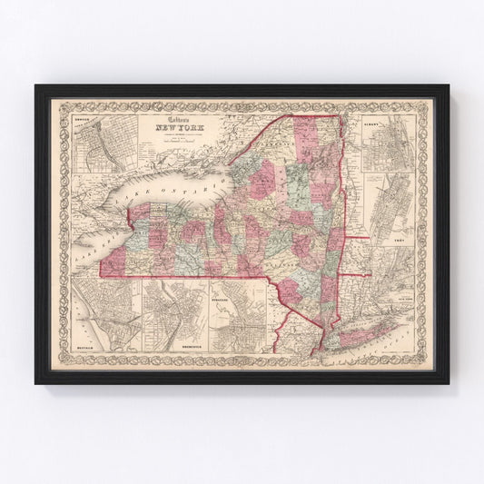 Vintage map of New York, 1861