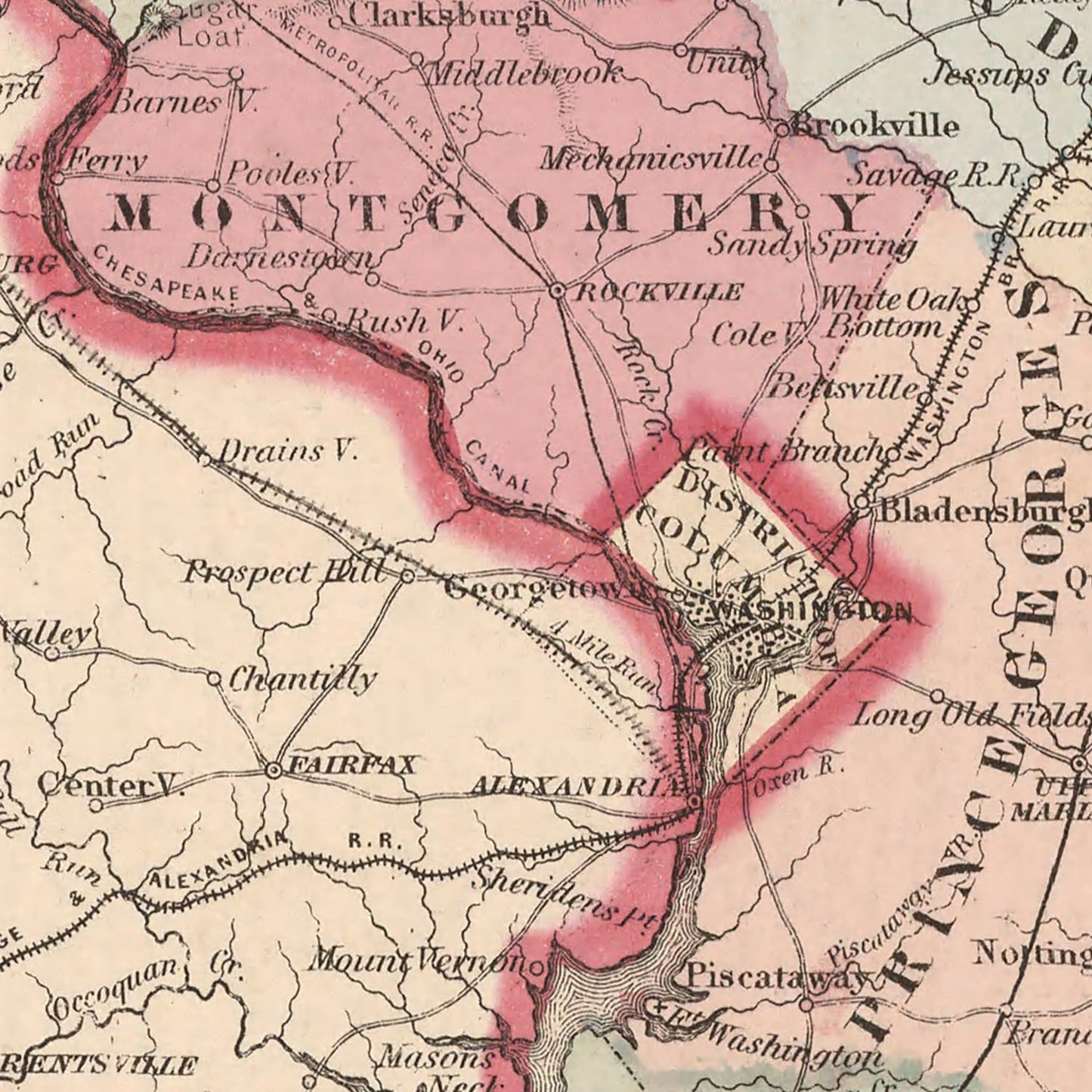 Vintage Map of Maryland & Delaware, 1861