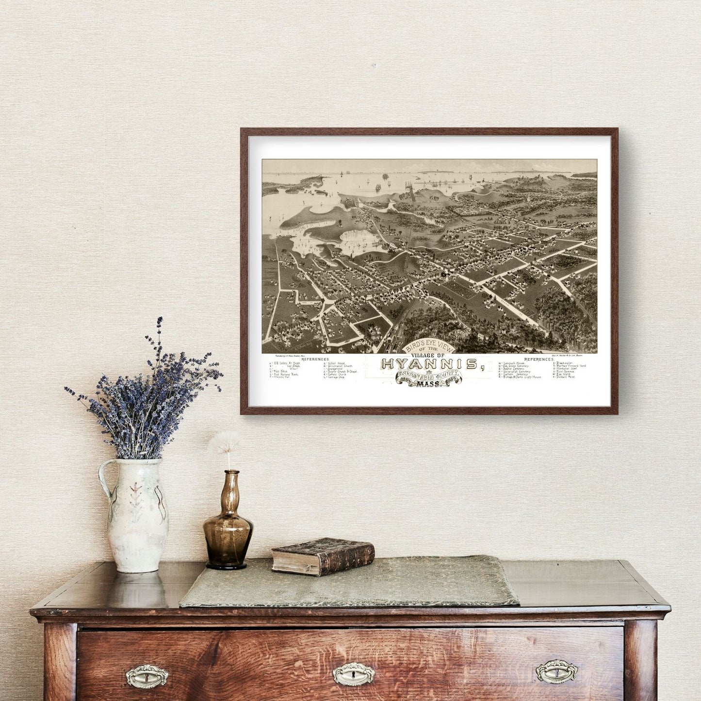 Vintage Map of Hyannis, Massachusetts, 1884