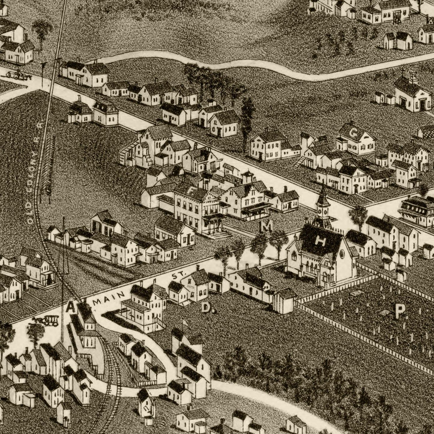 Vintage Map of Hyannis, Massachusetts, 1884