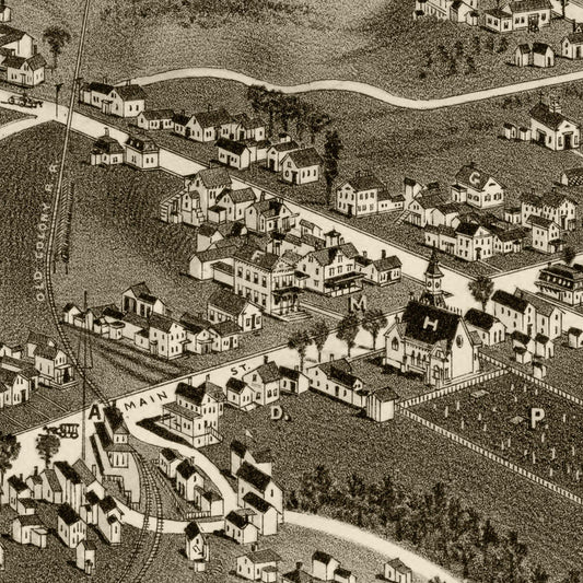 Vintage Map of Hyannis, Massachusetts, 1884