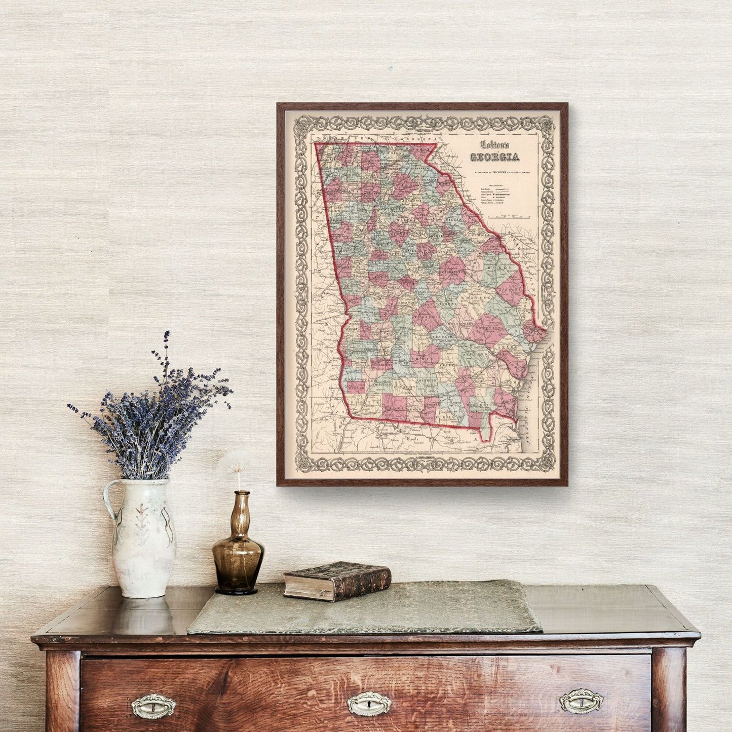 Vintage Map of Georgia, 1861