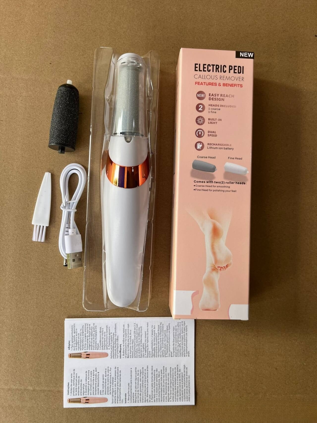 USB white foot callus remover for men and women
