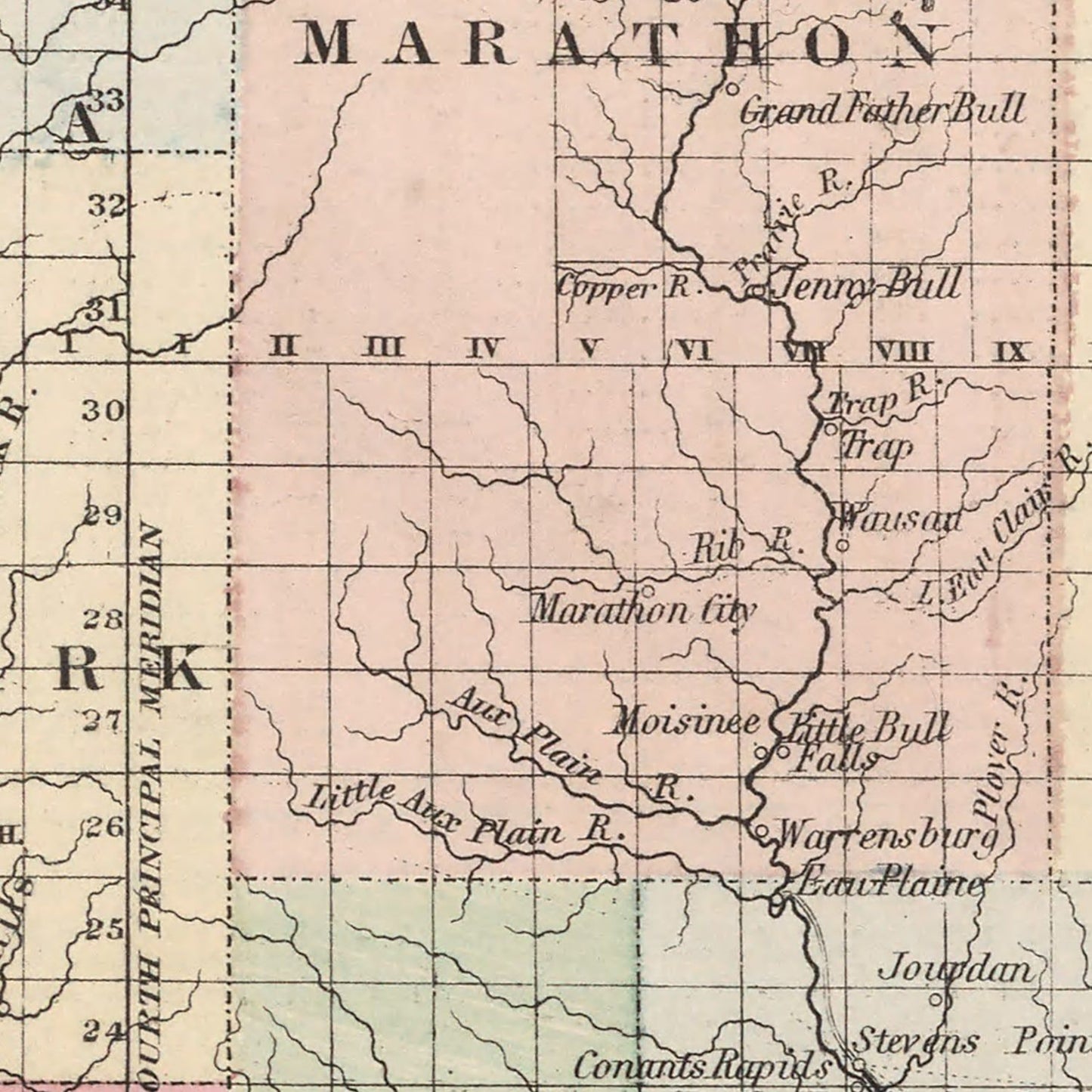 Vintage Map of Wisconsin, 1861