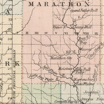 Vintage Map of Wisconsin, 1861