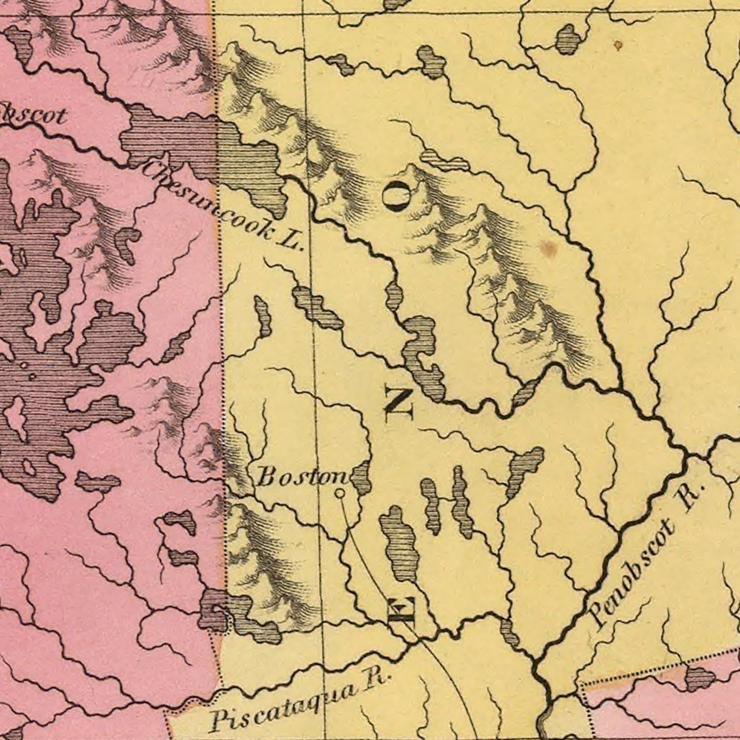 Vintage Map of Maine, 1824