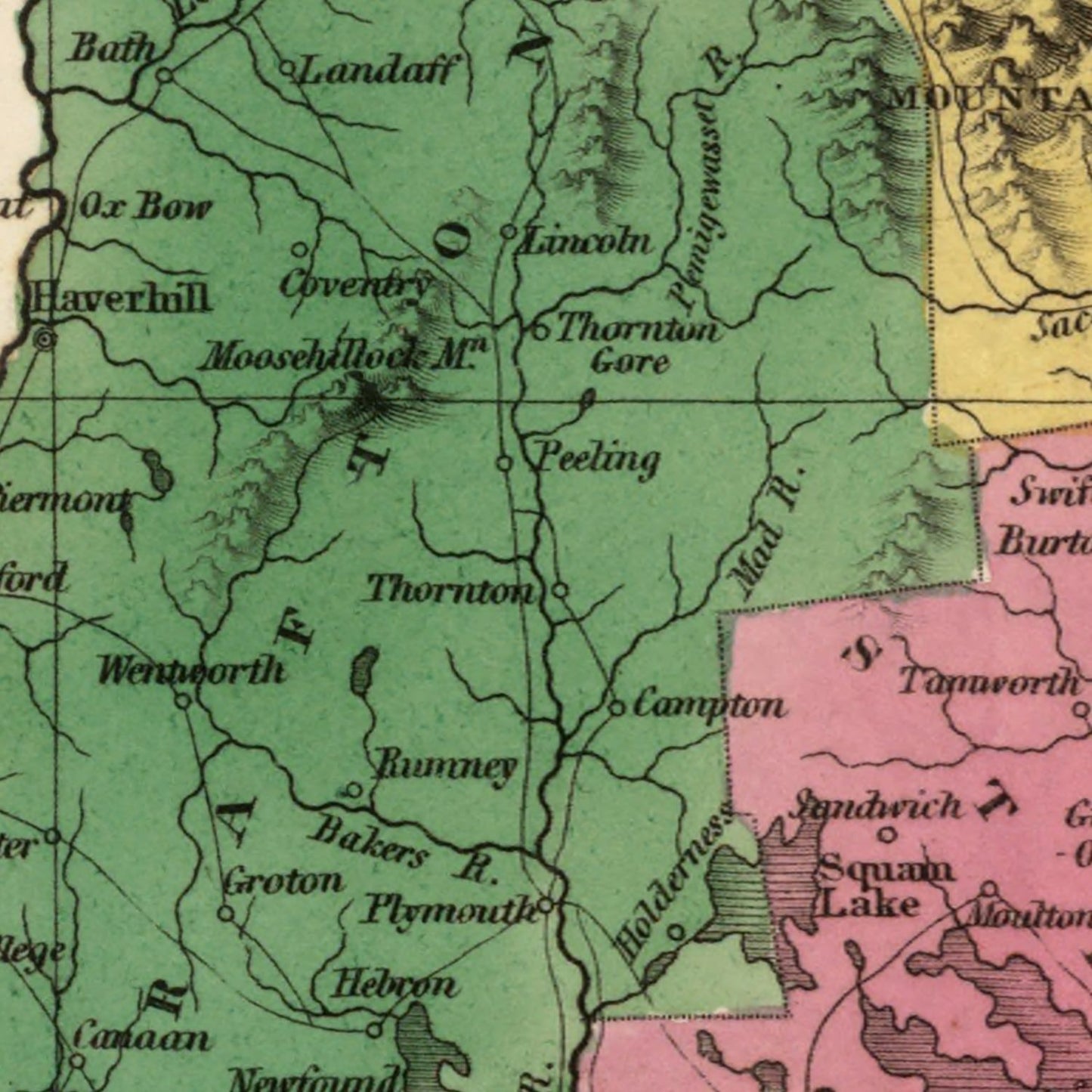 Vintage Map of New Hampshire, 1824