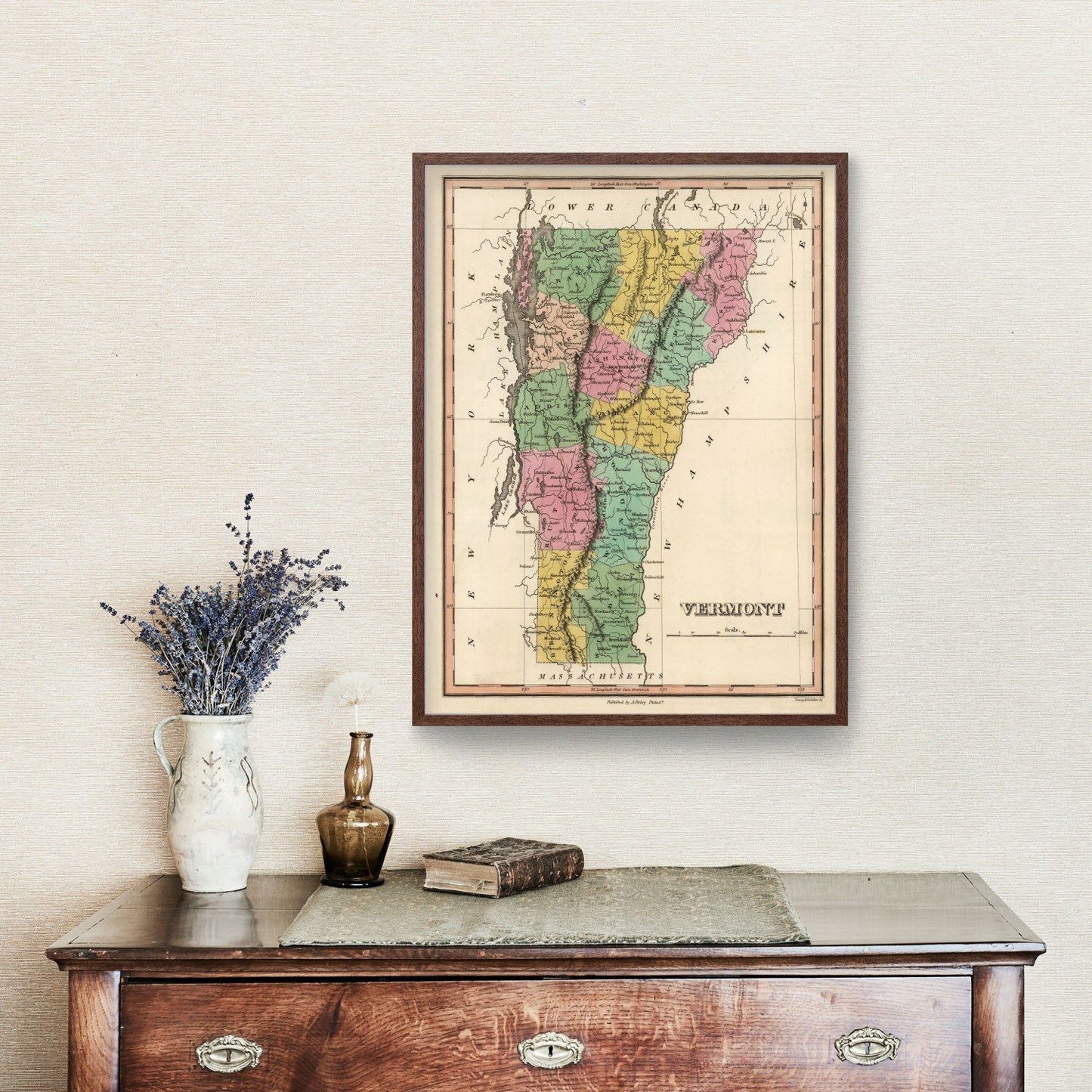 Vintage Map of Vermont, 1824 (No. 2)