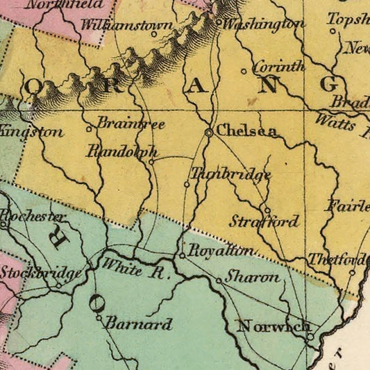 Vintage Map of Vermont, 1824 (No. 2)