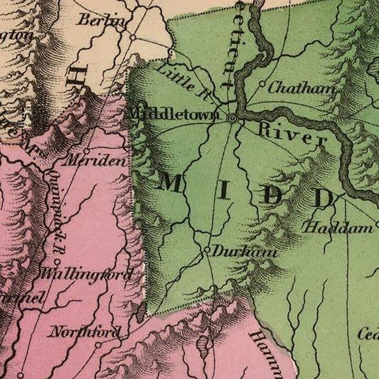 Vintage Map of Connecticut, 1824