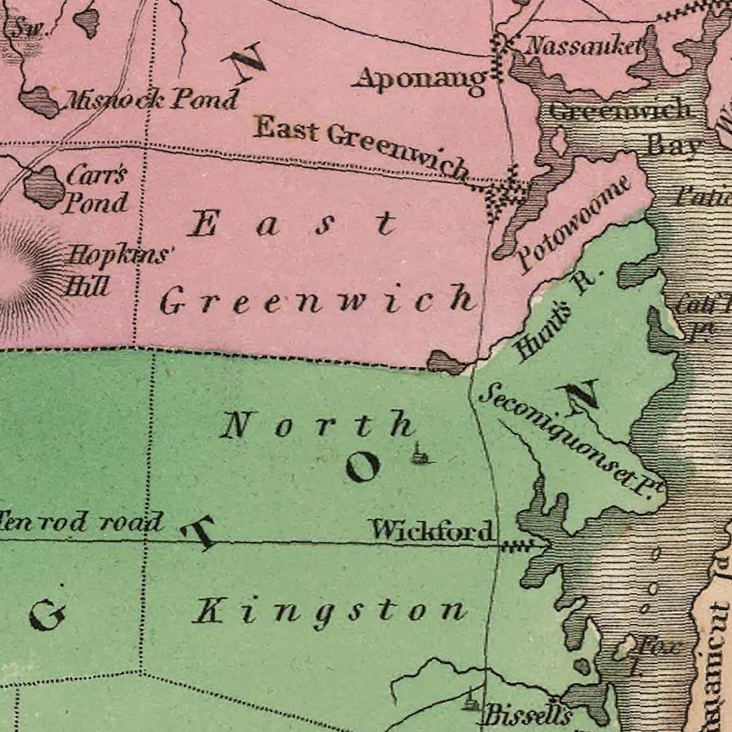 Vintage Map of Rhode Island, 1824