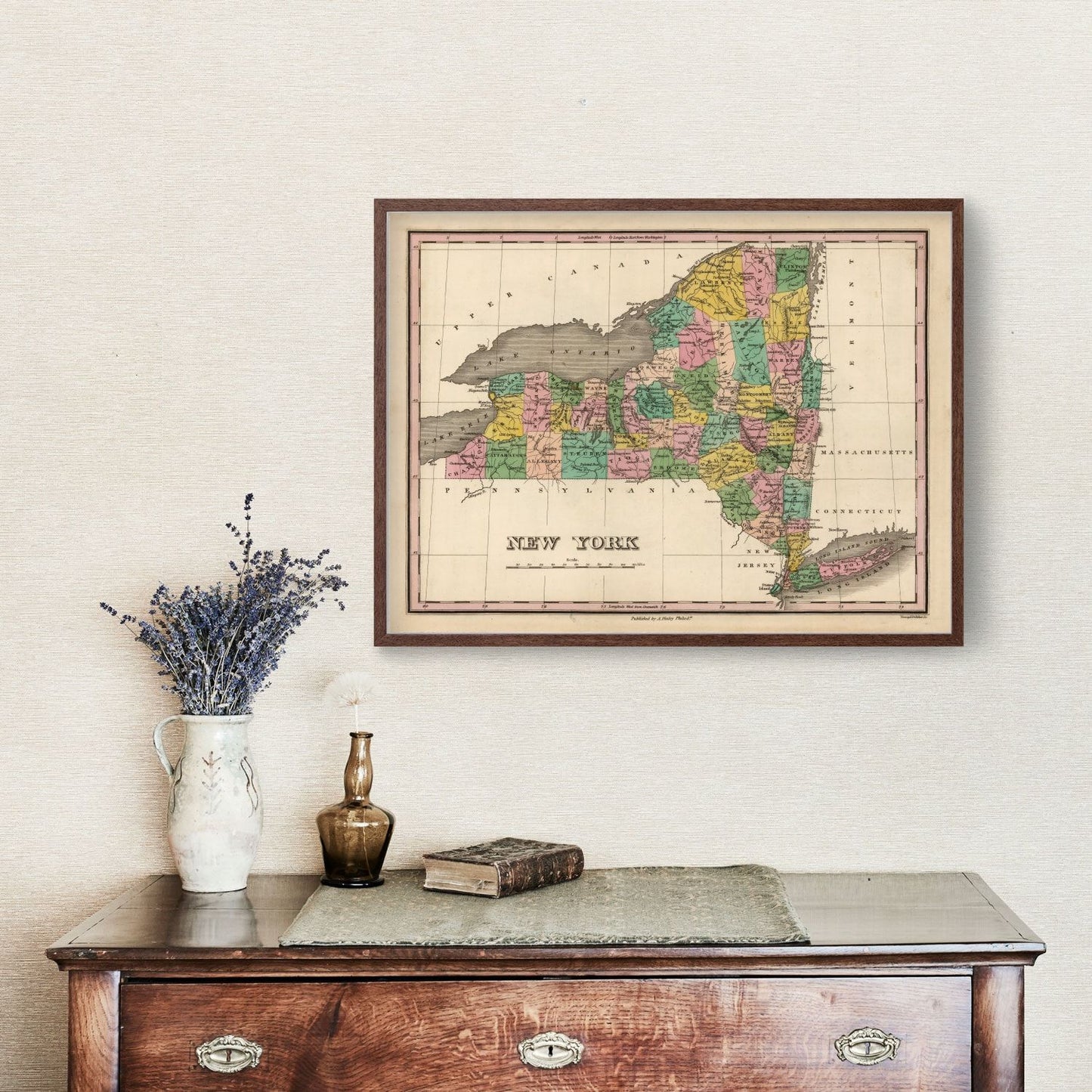 Vintage Map of New York City, New York, 1824