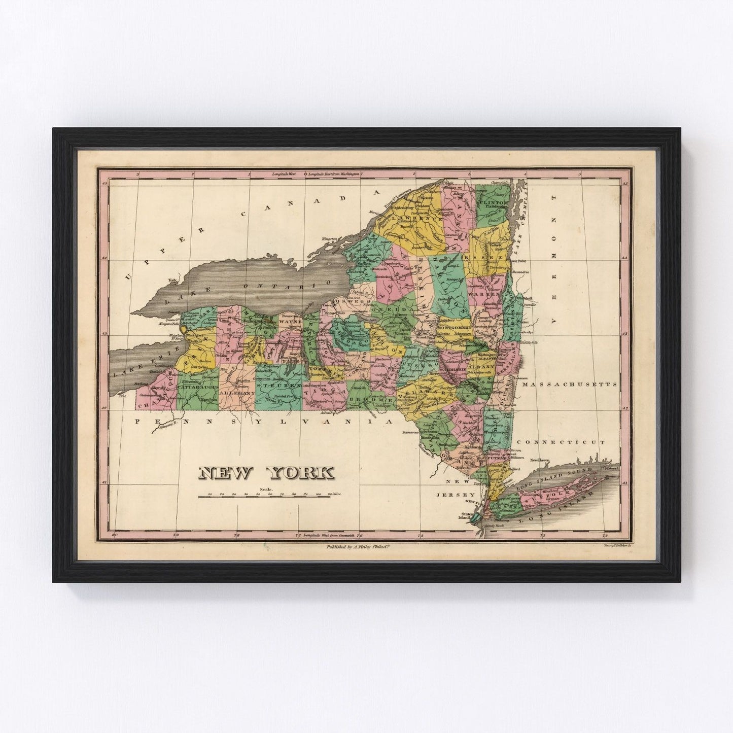 Vintage map of New York, 1824
