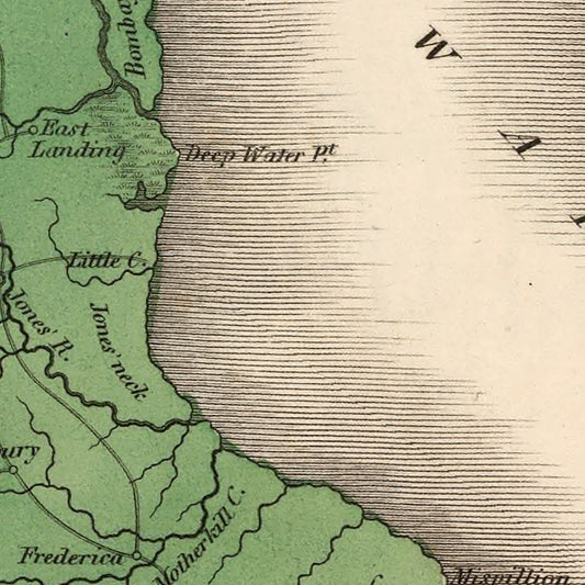 Vintage Map of Delaware, 1824