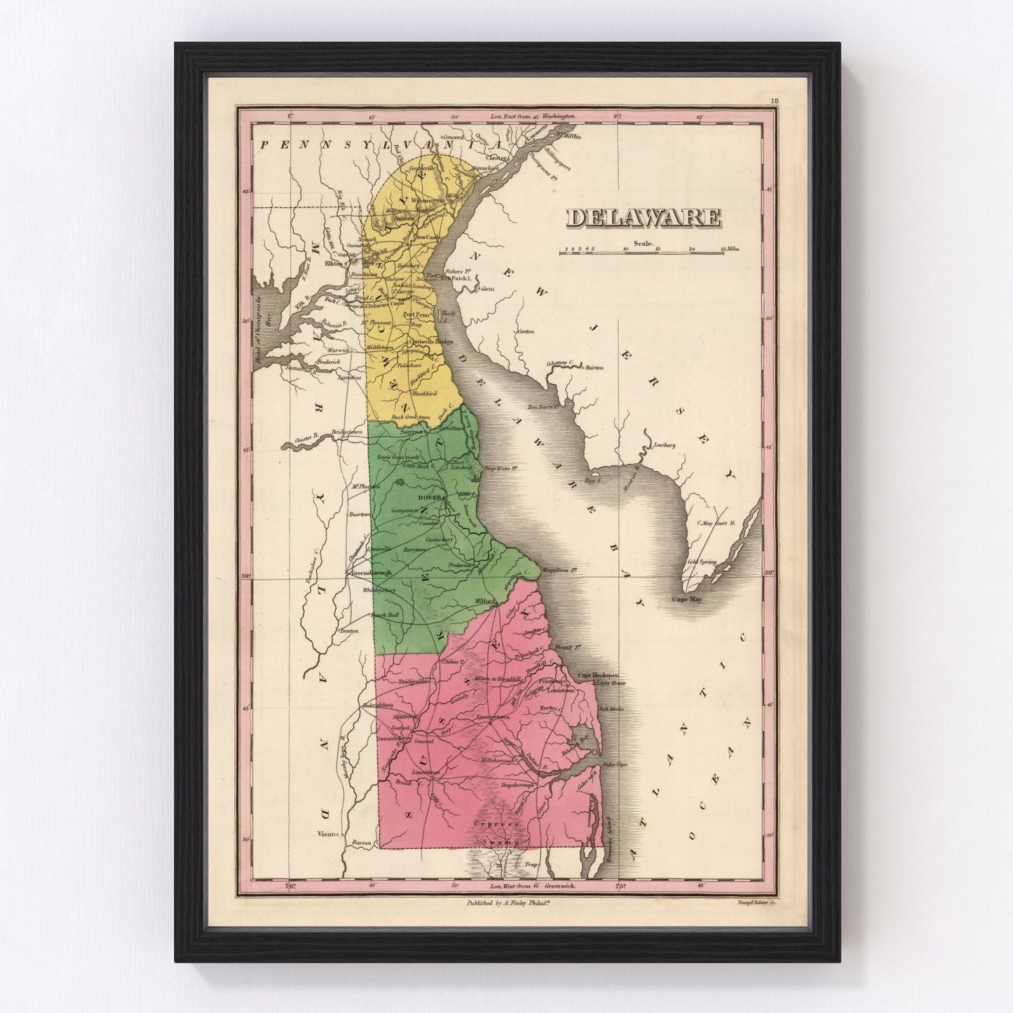 vintage map of Delaware, 1824