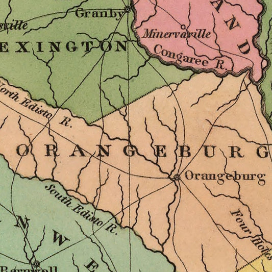 Vintage Map of South Carolina, 1824
