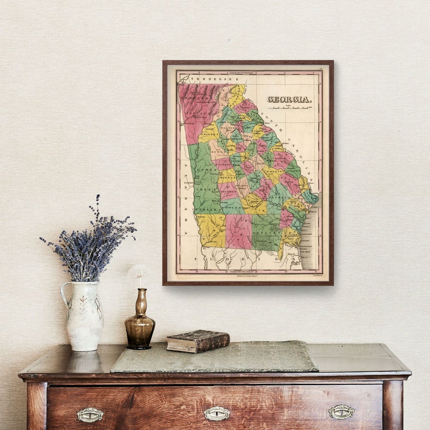 Vintage Map of Georgia, 1824