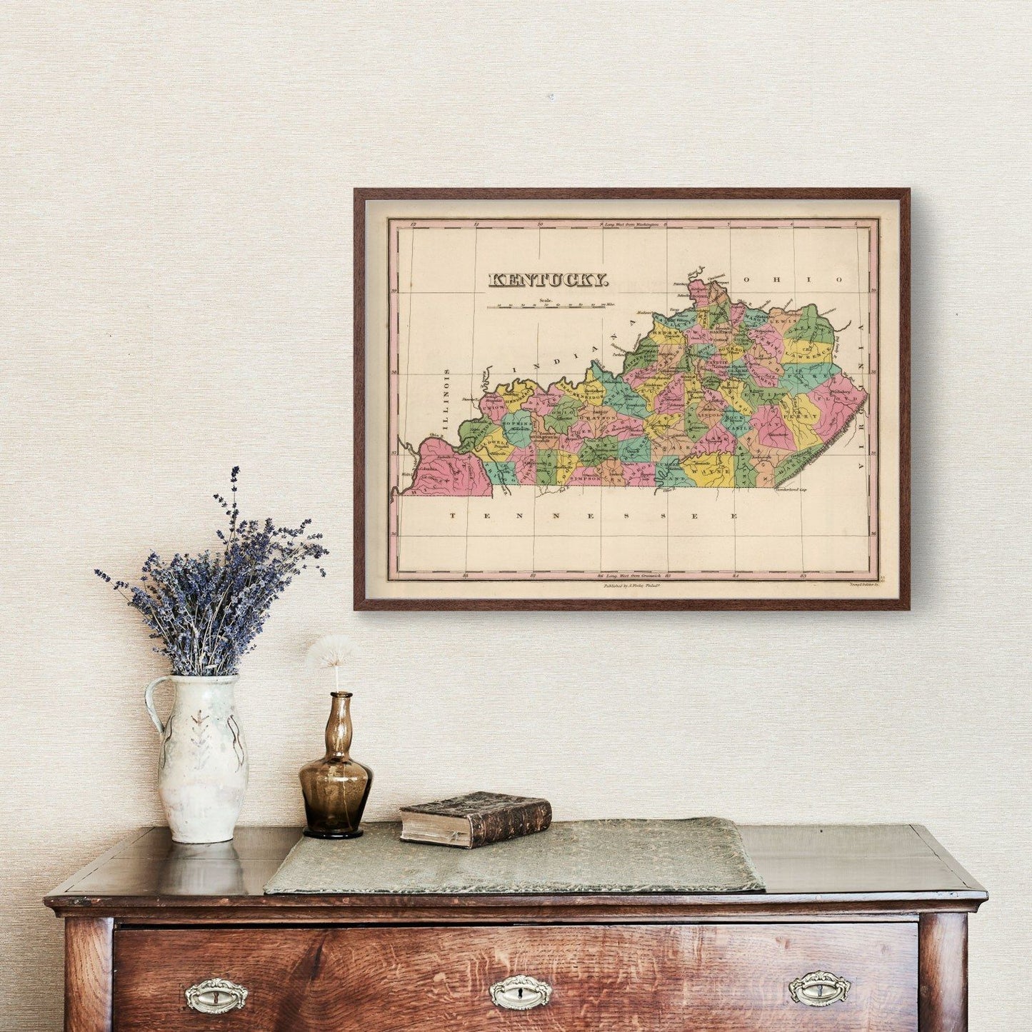 Vintage Map of Kentucky, 1824