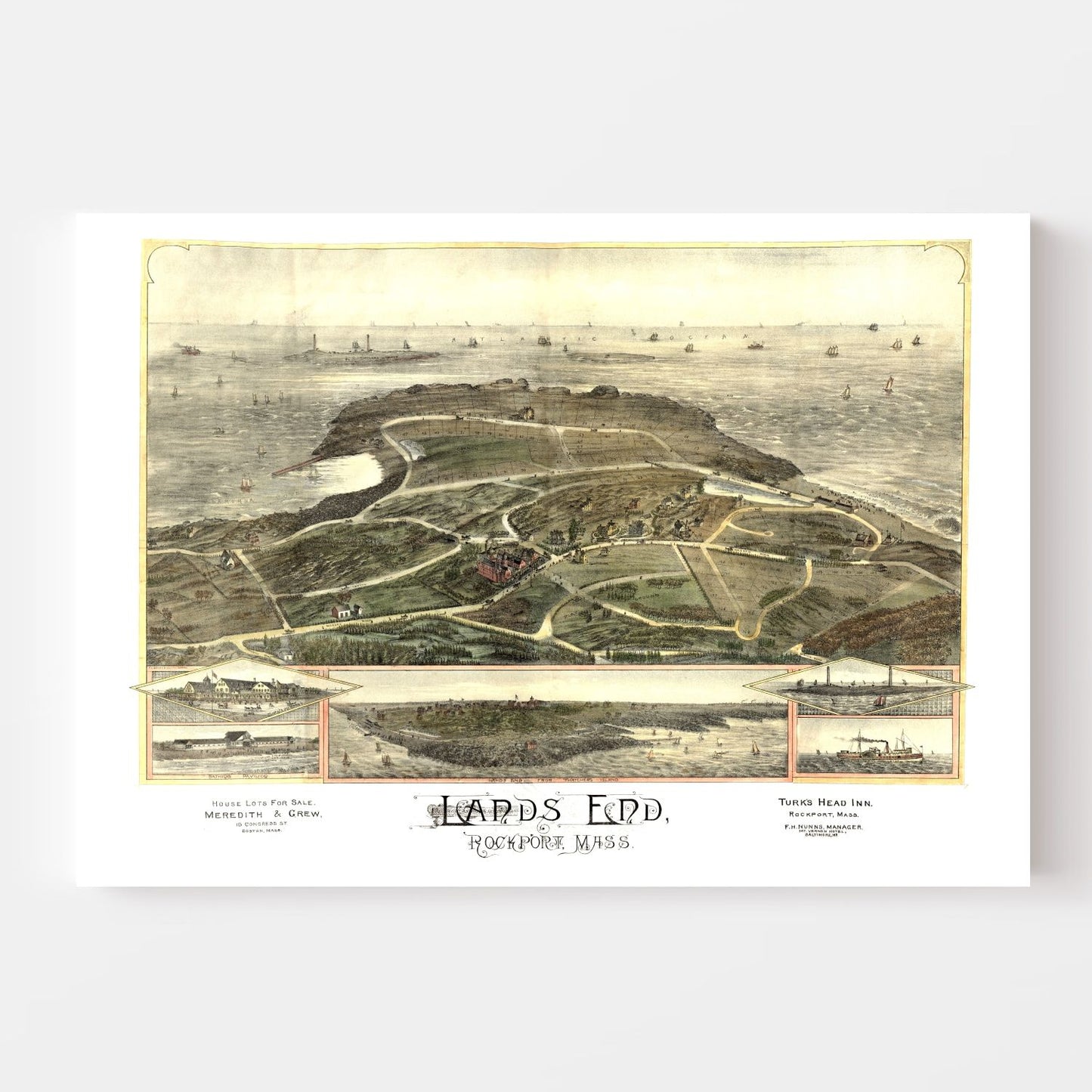 Vintage Map of Rockport, Massachusetts, 1880