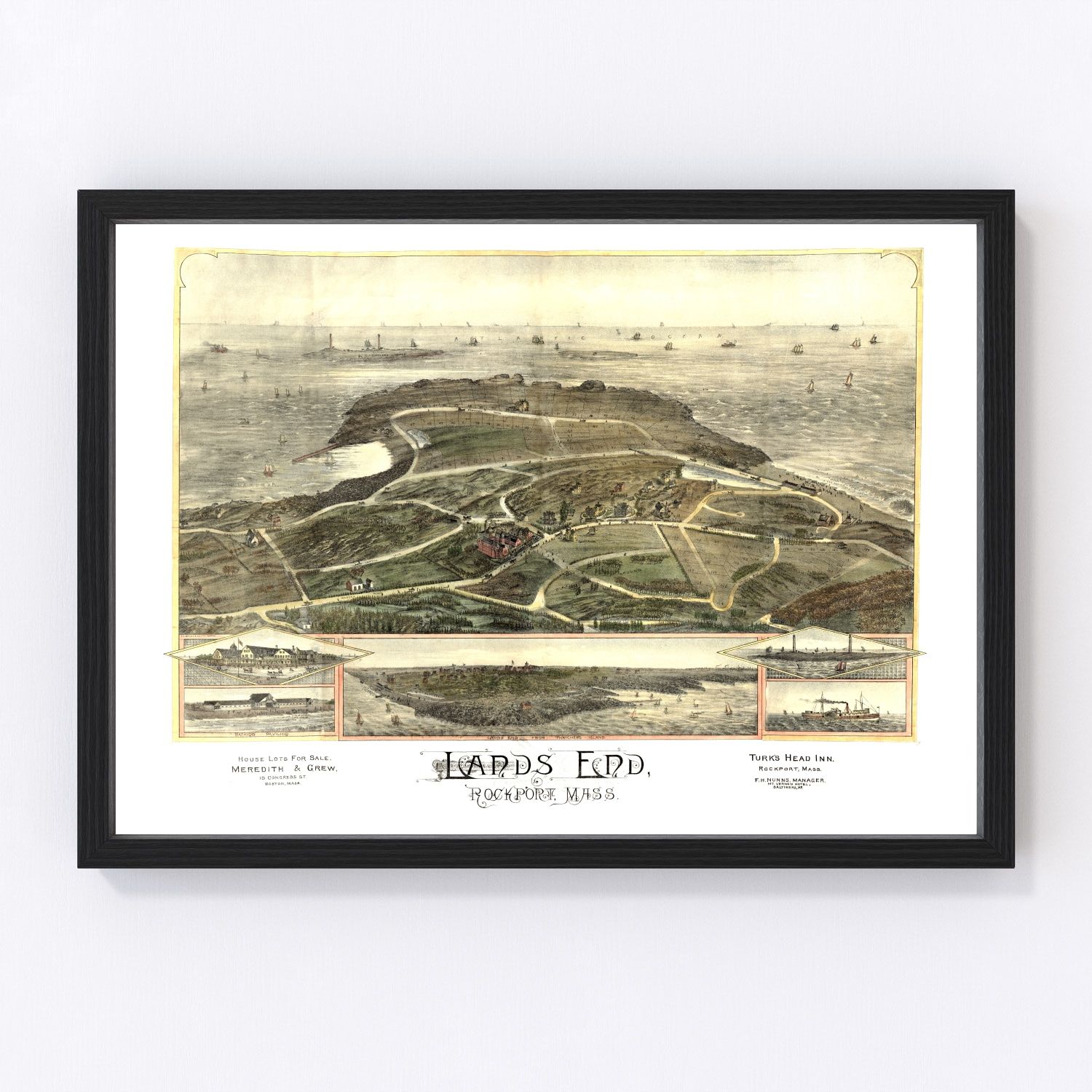 vintage map of Rockport, Massachusetts, 1880