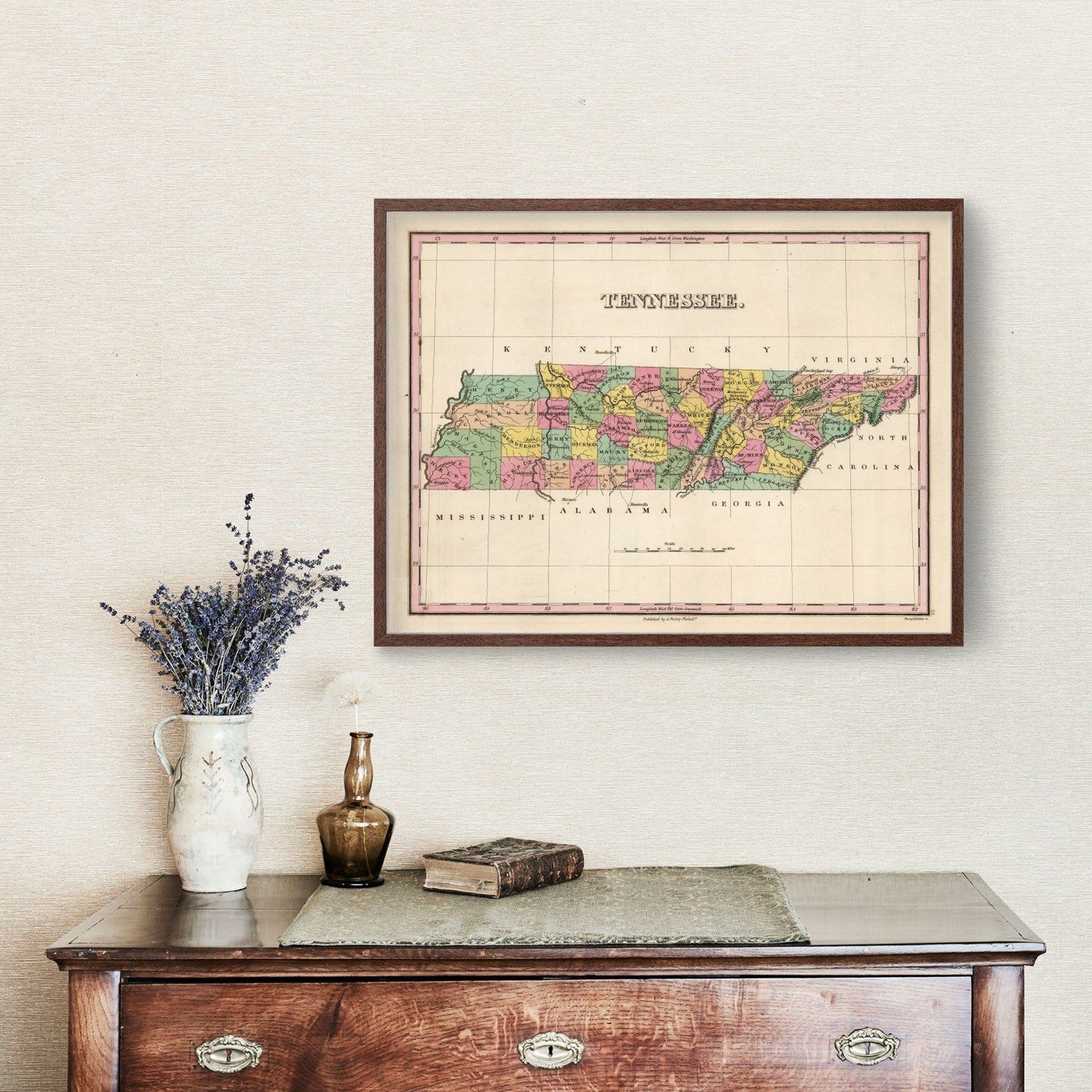 Vintage Map of Tennessee, 1824