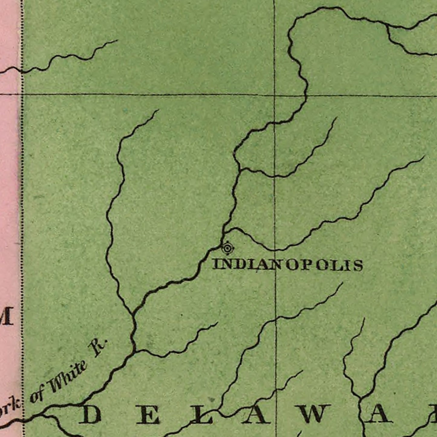 Vintage Map of Indiana, 1824