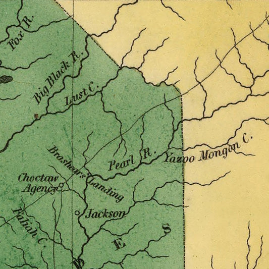 Vintage Map of Mississippi, 1824