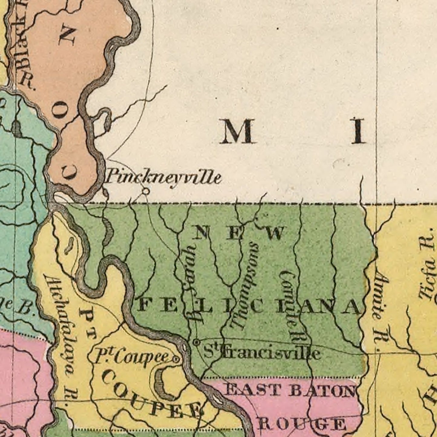Vintage Map of Louisiana, 1824