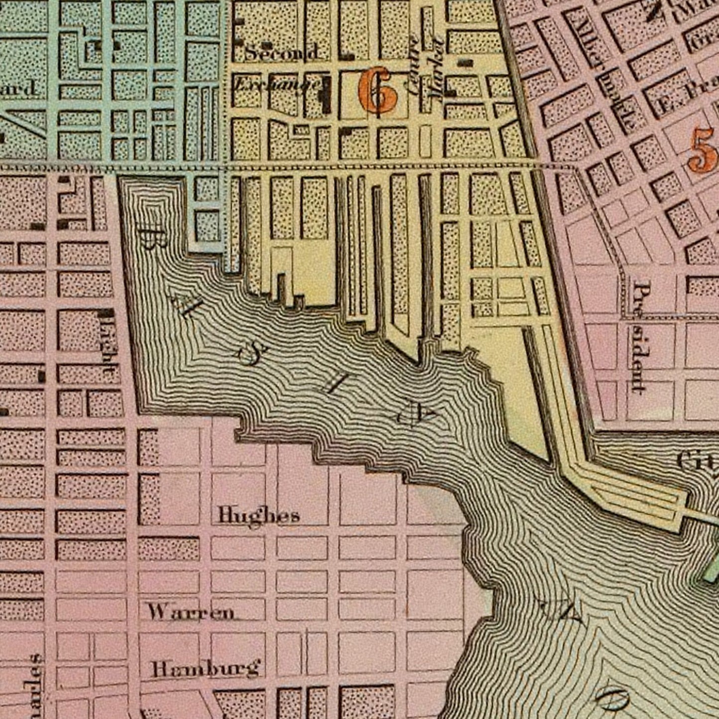 Vintage Map of Baltimore, Maryland, 1838 Wall Art
