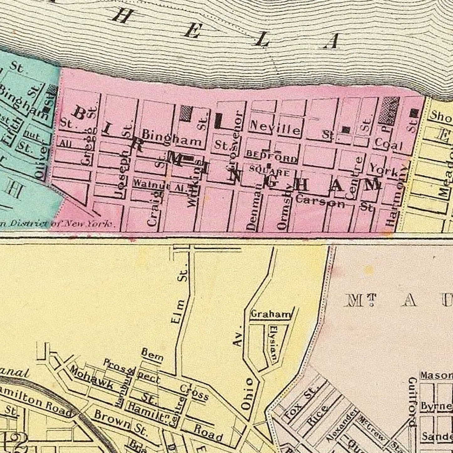 Vintage Map of Cincinnati, Ohio, 1856